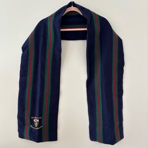 Vintage 100% Wool Luke Eyres Scarf Yale School of Medicine Blue Green/Red Stripe